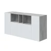 Aparador Maud 3 puertas blanco/cemento. 76 cm (alto) x 150 cm (ancho) x 41 cm (prof.)