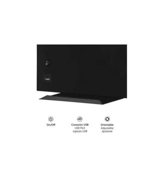 Aplique a pared modelo Pelay acabado negro, 23cm(alto) 28cm(ancho) 24cm (fondo)