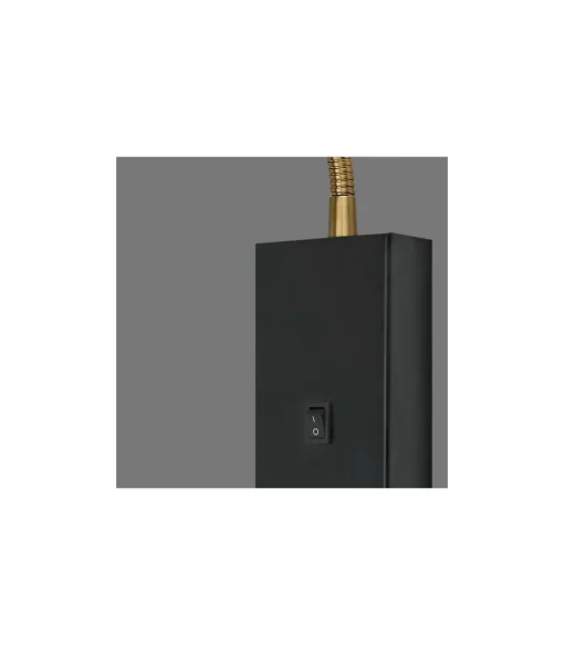 Aplique a pared modelo Tayron acabado negro/cuero, 26cm(alto) 14cm(ancho) 6cm(fondo)