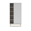 Armario 1 puerta 5 huecos DYLAN acabado blanco/cera blanca, 90cm(Ancho) 52cm(Fondo) 181cm(Alto