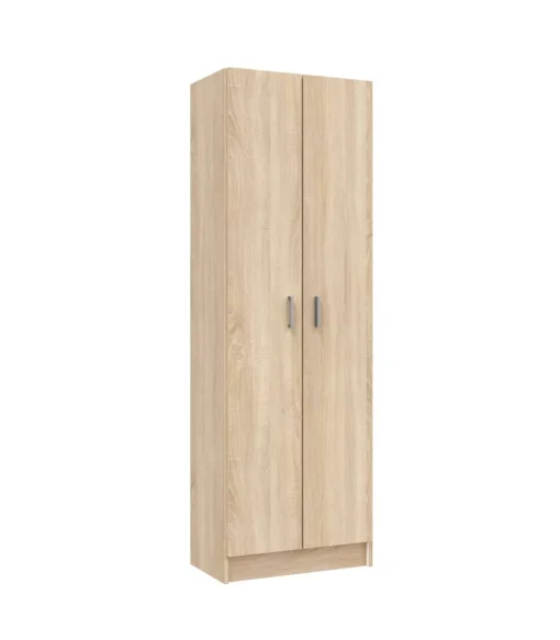 Armario zapatero Milan 2 puertas en acabado roble. 59 cm(ancho) 180 cm(altura) 37 cm(fondo)