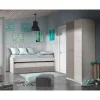 Cama compacta juvenil Ares Plus acabado blanco alpes/basalto, 69cm(alto) 198cm(ancho) 96cm(largo)