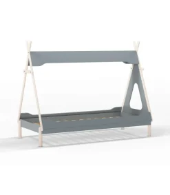 Cama juvenil modelo Tadeo acabado verde kaki/cera blanca, 165cm(alto) 104cm(ancho) 210cm(fondo)