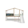 Cama juvenil tipo cabaña modelo IKER acabado blanco/cera, 204.9cm(largo) 97.1cm(ancho) 147cm(alto).