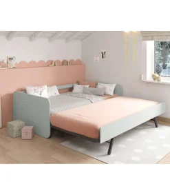 Cama nido Romina para colchones de 90 acabado gris Largo: 105 cm Ancho: 195.2 cm Alto: 60 cm