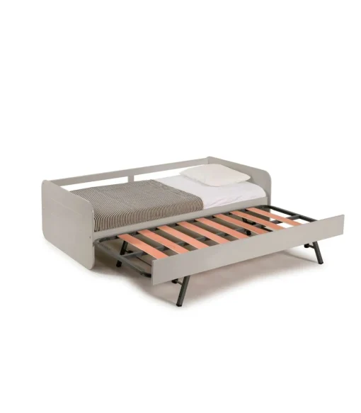 Cama nido Romina para colchones de 90 acabado gris Largo: 105 cm Ancho: 195.2 cm Alto: 60 cm