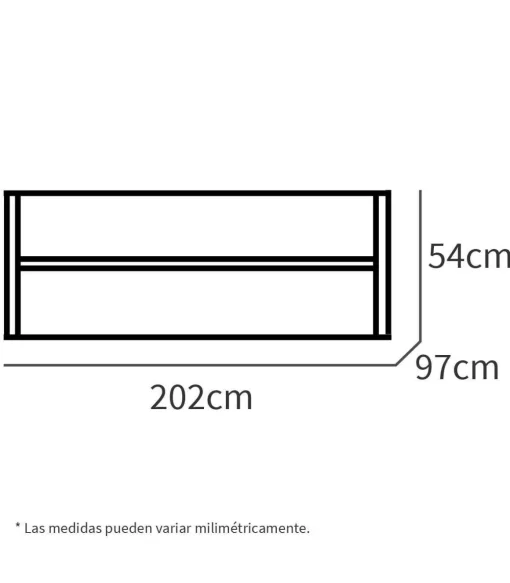 Cama nido Tibet acabado roble cambrian, 54 cm(alto)202 cm(largo)97 cm(ancho)