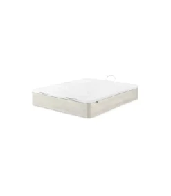 Canape abatible Global de Sonpura madera acabado blanco artico tapa tapizada de 80x200..