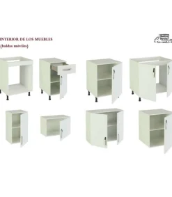Cocina completa con zocalo y encimera 240 cm(ancho) color blanco KIT-KIT