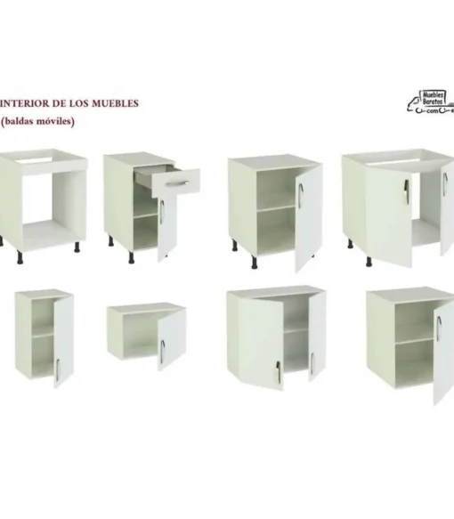Cocina completa con zocalo y encimera 240 cm(ancho) color blanco KIT-KIT