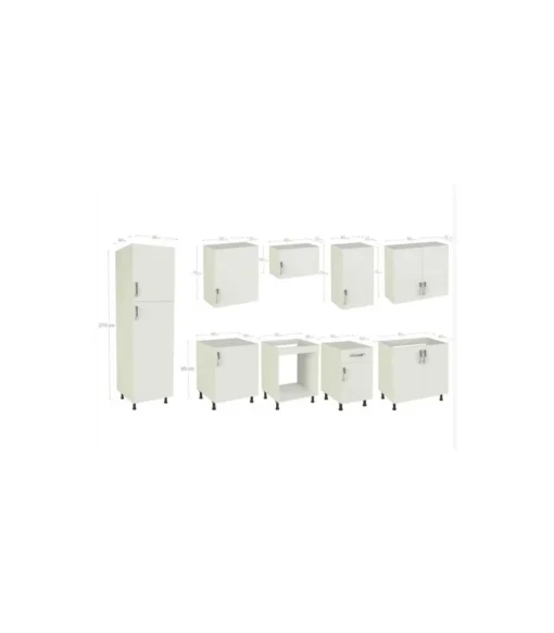 Cocina completa con zocalo y encimera 3 metros(ancho) color roble albar, KIT-KIT