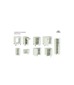 Cocina completa sin zocalo y sin encimera 3 metros(ancho) color roble albar, KIT-KIT