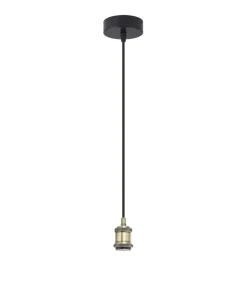 Colgante modelo Acebuche acabado negro/cuero 40 cm(alto)9 cm(ancho)9 cm(largo)