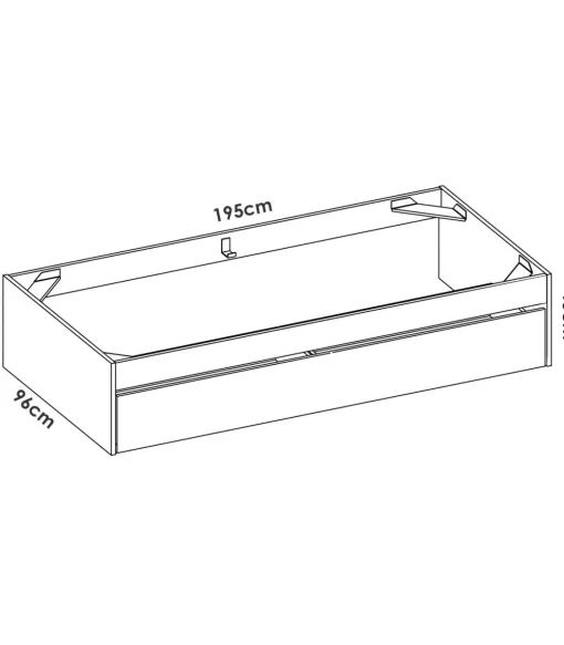 Conjunto juvenil cama de 90cm con arrastre y escritorio Lena acabado blanco.