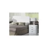 Conjunto matrimonio cabecero de 135 cm + 2 mesitas en madera con acabado blanco
