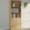 Estantería-1 dos puertas acabado roble gold, 196.5 cm(alto)75.5 cm(ancho)33 cm(fondo)..