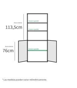 Estantería-1 dos puertas acabado roble gold, 196.5 cm(alto)75.5 cm(ancho)33 cm(fondo)..