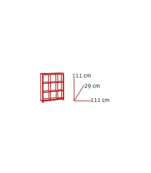 Estantería mediana kubox 3x3 acabado negro, 111 cm(alto)111 cm(ancho)29 cm(fondo)