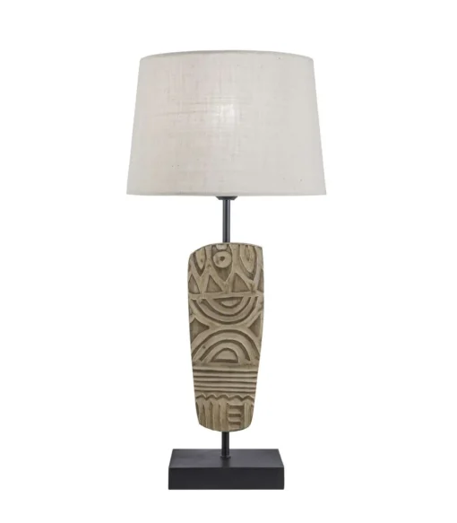 Lámpara rincón Tribale acabado madera, 55cm (alto) 25cm (ancho).