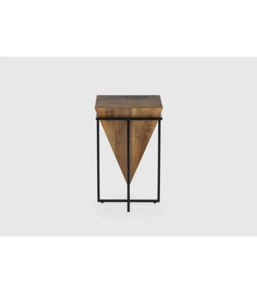 Mesa auxiliar de rincón modelo Avila-68 en madera acabado natural, 68cm(alto) 42cm(ancho) 42cm(fondo).