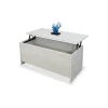 Mesa centro elevable baúl acabado blanco polar, 50cm(alto) 108cm(ancho) 50cm(largo)
