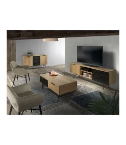 Mesa de centro Elia acabado roble, 110 cm (largo) x 60 cm (ancho) x 43 cm (alto)
