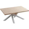 Mesa de comedor fija Xena tapa recta 160 acabado roble nordish/blanco, 76 cm(alto)160 cm(ancho)100 cm(largo)