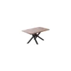 Mesa de comedor fija Xena 150 tapa con forma acabado roble honey/negro, 76 cm(alto)150 cm(ancho)90 cm(largo)