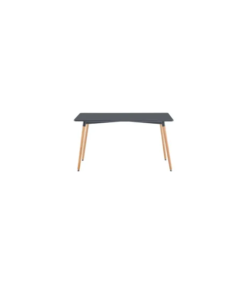 Mesa rectangular Md-Nordika fija acabado gris, 75 cm(alto) 140 cm(ancho) 80 cm(fondo).