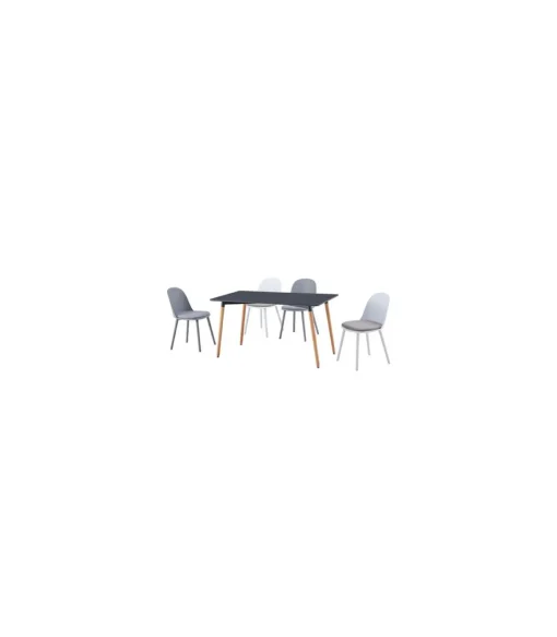 Mesa rectangular Md-Nordika fija acabado gris, 75 cm(alto) 140 cm(ancho) 80 cm(fondo).