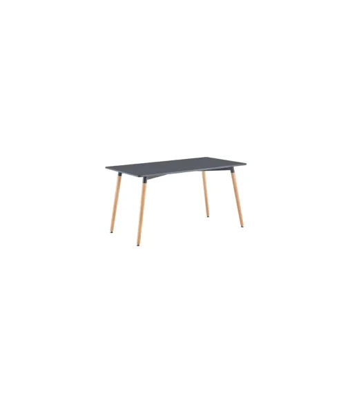 Mesa rectangular Md-Nordika fija acabado gris, 75 cm(alto) 140 cm(ancho) 80 cm(fondo).