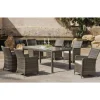 Mesa rectangular para terraza jardín Samba-180 medula sintética gris.