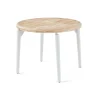 Mesa redonda extensible Moon acabado roble nordish/blanco, 76cm(alto) 100/140/180cm(ancho) 100cm(largo)