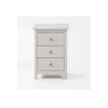 Mesita madera maciza con tres Cajones Tabac acabado blanco translucido 63 cm(alto)43 cm(ancho)35 cm(fondo)
