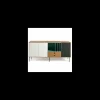 Mueble aparador 3 puertas 2 cajones modelo ZAIDA acabado roble-blanco-gris-verde, 85cm (alto) x 184cm (ancho) x 44cm (prof.)