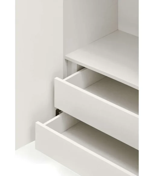 Mueble auxiliar modelo Sierra 2 puertas 2 cajones interiores acabado blanco, 45cm(ancho) 130cm(alto) 97cm (largo)