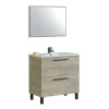 Mueble de baño Cullera con lavabo cerámico y espejo, acabado roble 80 cm(alto)80 cm(ancho)45 cm(largo)