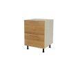 Mueble de cocina bajo cacerolero en gris cream y roble vega. 85 cm(alto)60 cm(ancho)60 cm(largo)