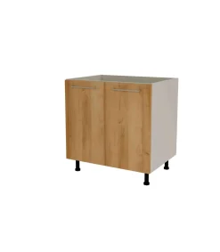 Mueble de cocina bajo para fregadero en gris cream y roble vega. 85 cm(alto)80 cm(ancho)60 cm(largo)
