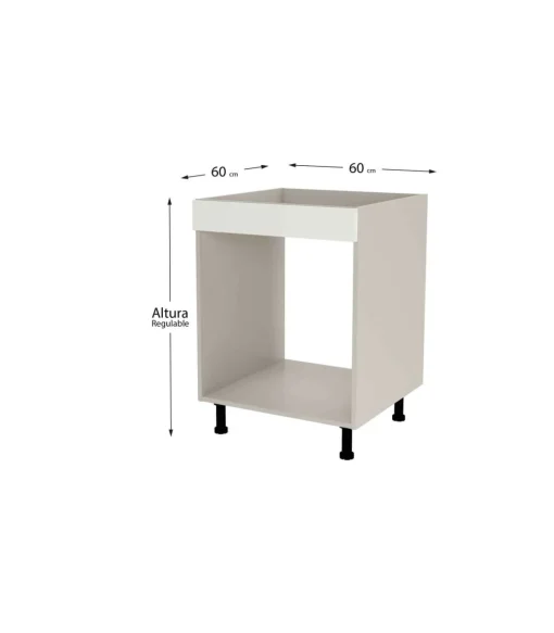 Mueble de cocina para horno en gris cream y blanco mate. 85 cm(alto)60 cm(ancho)60 cm(largo)