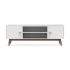 Mueble para televisión 2 puertas 2 huecos Campos acabado blanco/blanco cera 53cm(alto) 140cm(ancho) 40cm(largo)