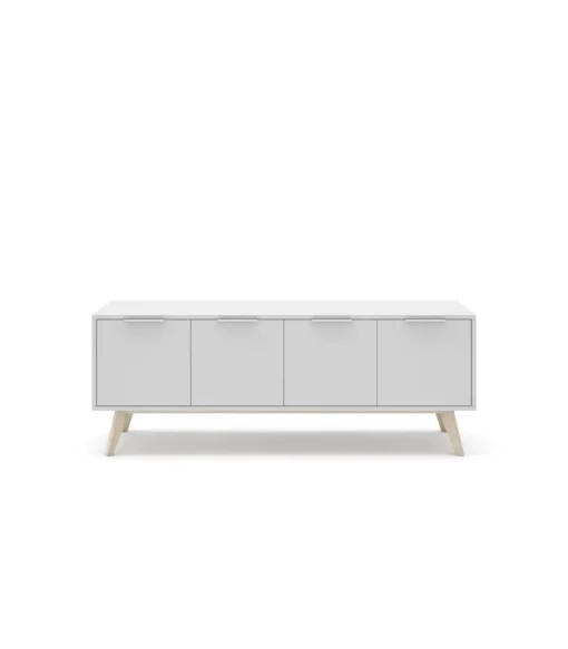 Mueble para televisión 4 puertas Campos acabado blanco/blanco cera 53cm(alto) 140cm(ancho) 40cm(largo).