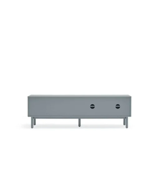 Mueble para televisión modelo Corvo 2 puertas 2 cajones acabado gris perla, 40cm(ancho) 56cm(alto) 180cm (largo)