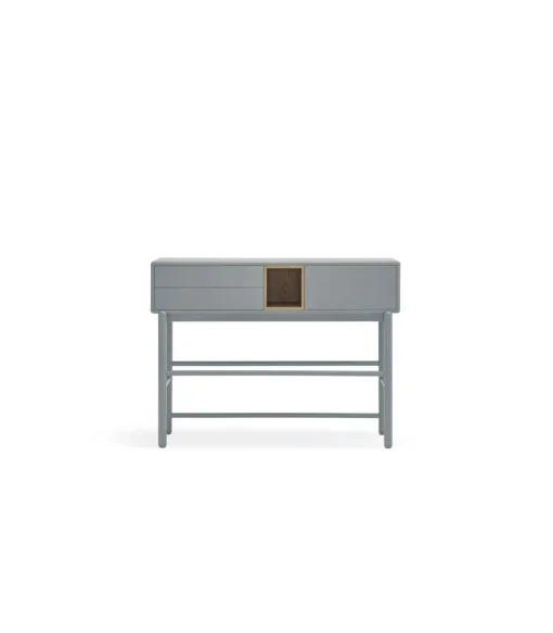 Mueble recibidor modelo Corvo 1 puerta 2 cajones acabado gris pela, 35cm(ancho) 90cm(alto) 120cm (largo)
