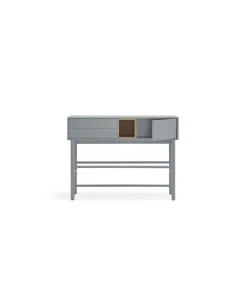Mueble recibidor modelo Corvo 1 puerta 2 cajones acabado gris pela, 35cm(ancho) 90cm(alto) 120cm (largo)