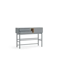 Mueble recibidor modelo Corvo 1 puerta 2 cajones acabado gris pela, 35cm(ancho) 90cm(alto) 120cm (largo)