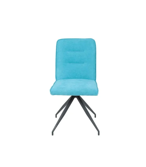 Pack 2 sillas Carol tapizado en tela terciopelo azul turquesa, 88cm(alto) 48cm(ancho) 59.5cm(largo)