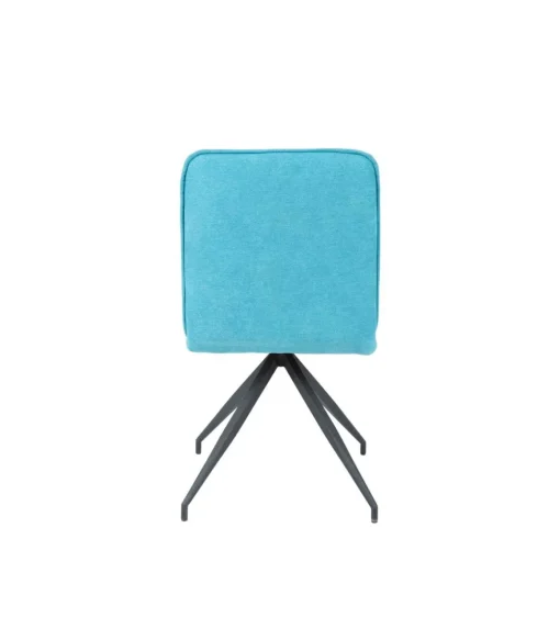 Pack 2 sillas Carol tapizado en tela terciopelo azul turquesa, 88cm(alto) 48cm(ancho) 59.5cm(largo)