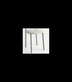 Pack de 2 sillas Berlin estructura gris tapizado crema, 90 cm(alto)38 cm(ancho)38 cm(largo)