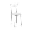 Pack de 4 sillas Md-Gabia tapizadas en tejido PU blanco, 89cm(alto) 40cm(ancho) 45cm(largo)